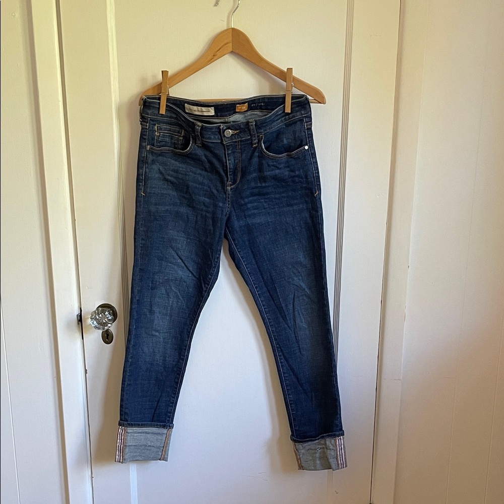 Anthropologie Pilcro and the Letterpress Dark Blue Ankle Jeans Size 29